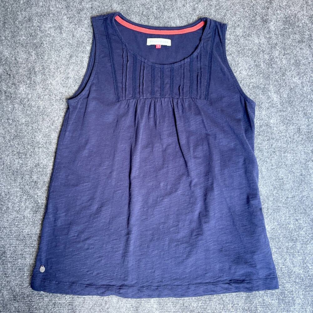 Brakeburn Navy Pintuck Cotton Sleeveless Tank Top Size 8 NWOT Boho Casual